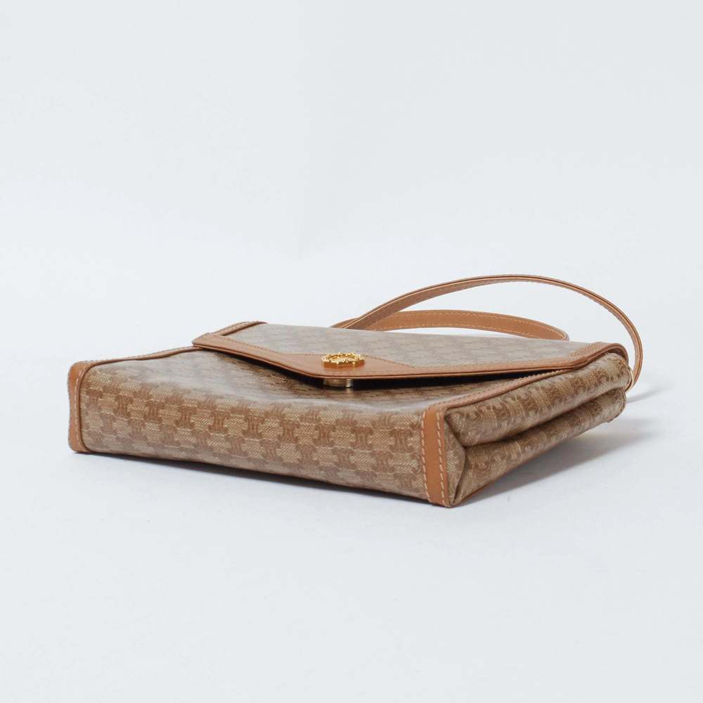 Celine Beige Macadam Leather Triomphe Shoulder Bag - image 4